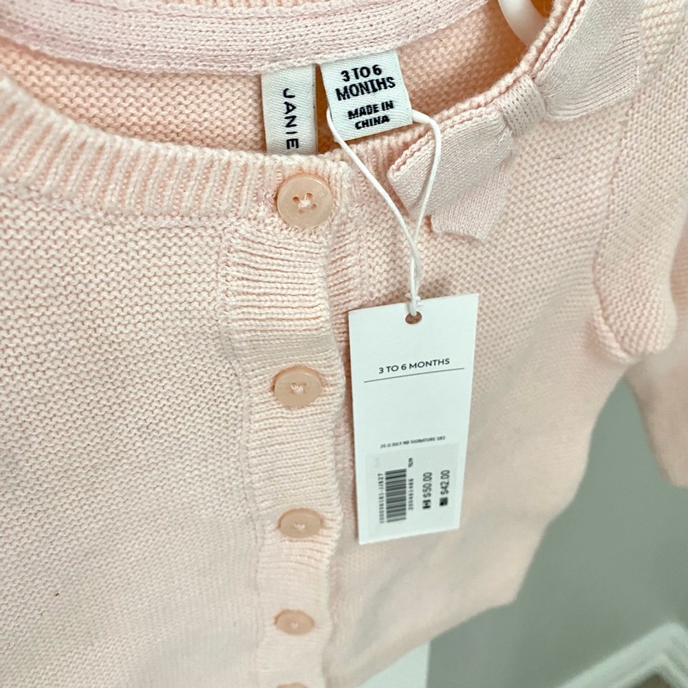 Janie and Jack Pink Sweater. 3-6 months. NEW
